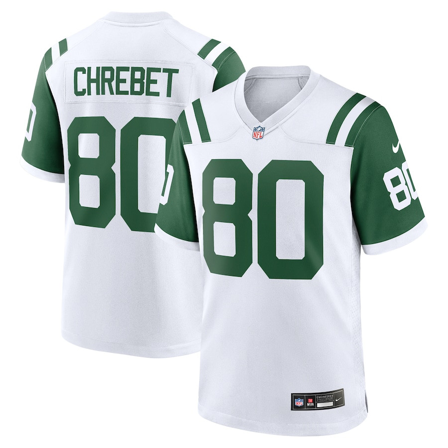 Wayne Chrebet 80 New York Jets Classic Alternate Retired Player Game White NFL Jersey Men's