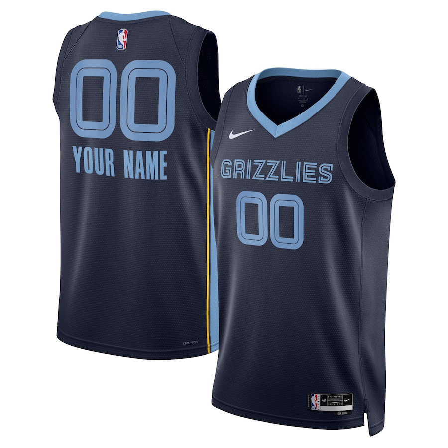 Memphis Grizzlies 2023/24 Icon Swingman Custom Navy NBA Jersey Men's