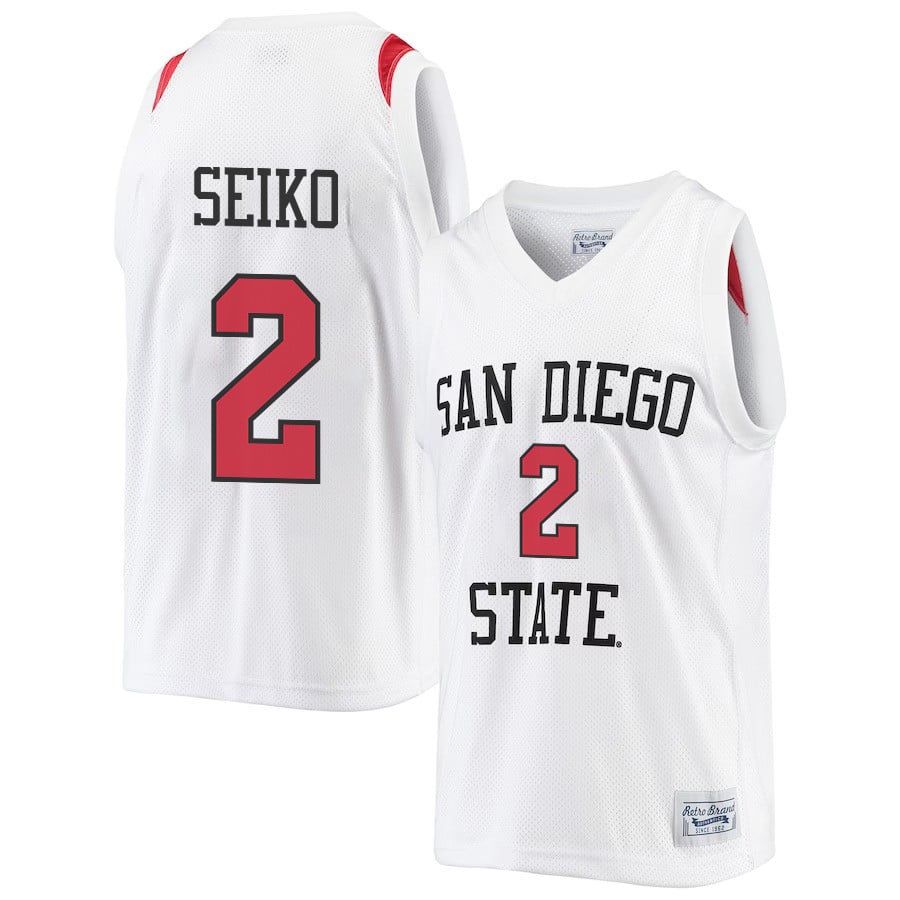 Adam Seiko 2 San Diego State Aztecs 2023- Me White NCAA Jersey Men's