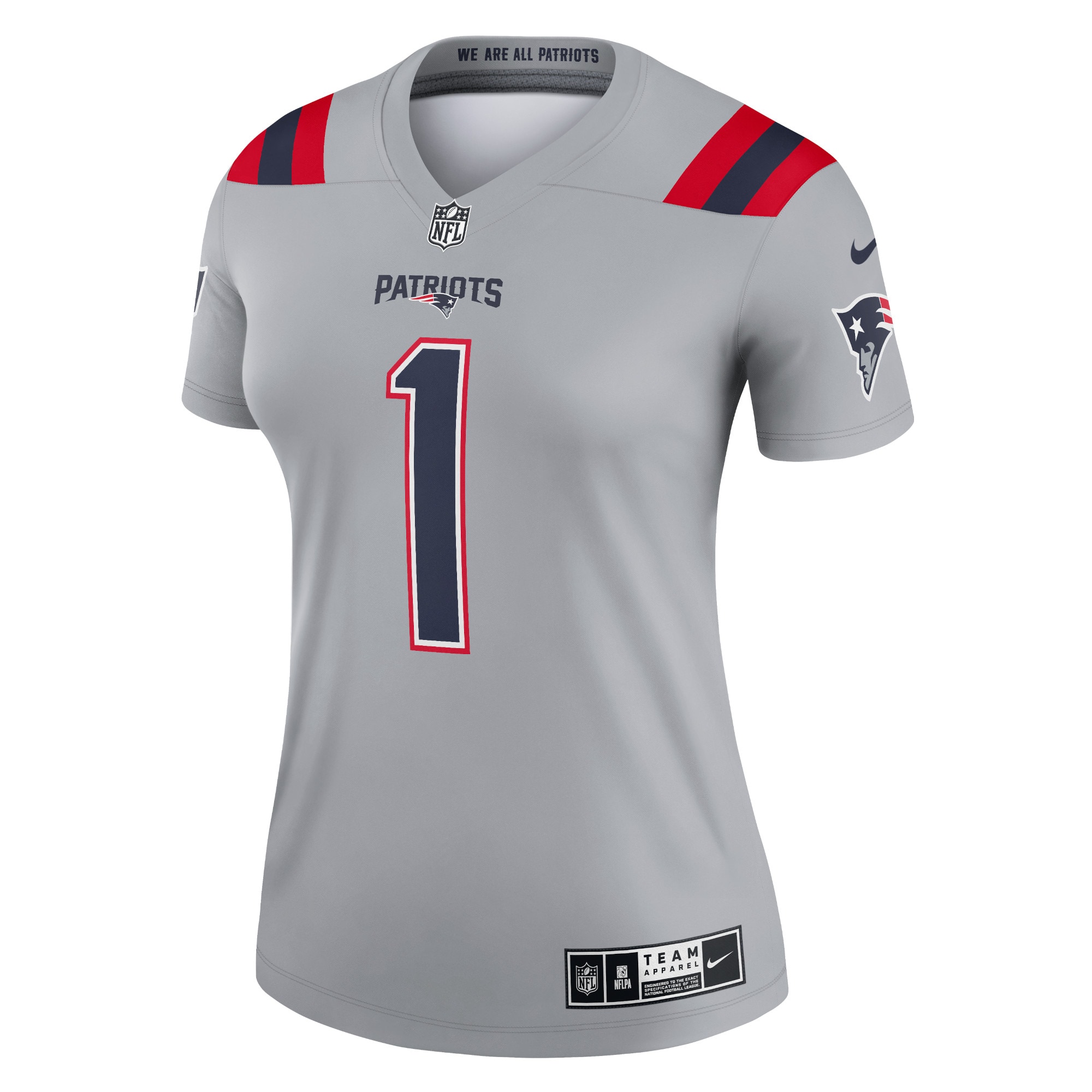 New England Patriots Cam Newton Gray Inverted Legend Player Performance Top NFL Jersey Women's