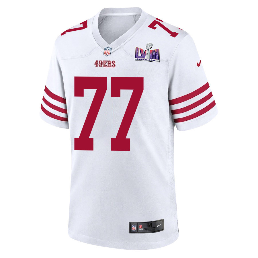 Alfredo Gutierrez 77 San Francisco 49ers Super Bowl LVIII Patch Game White NFL Jersey Men's