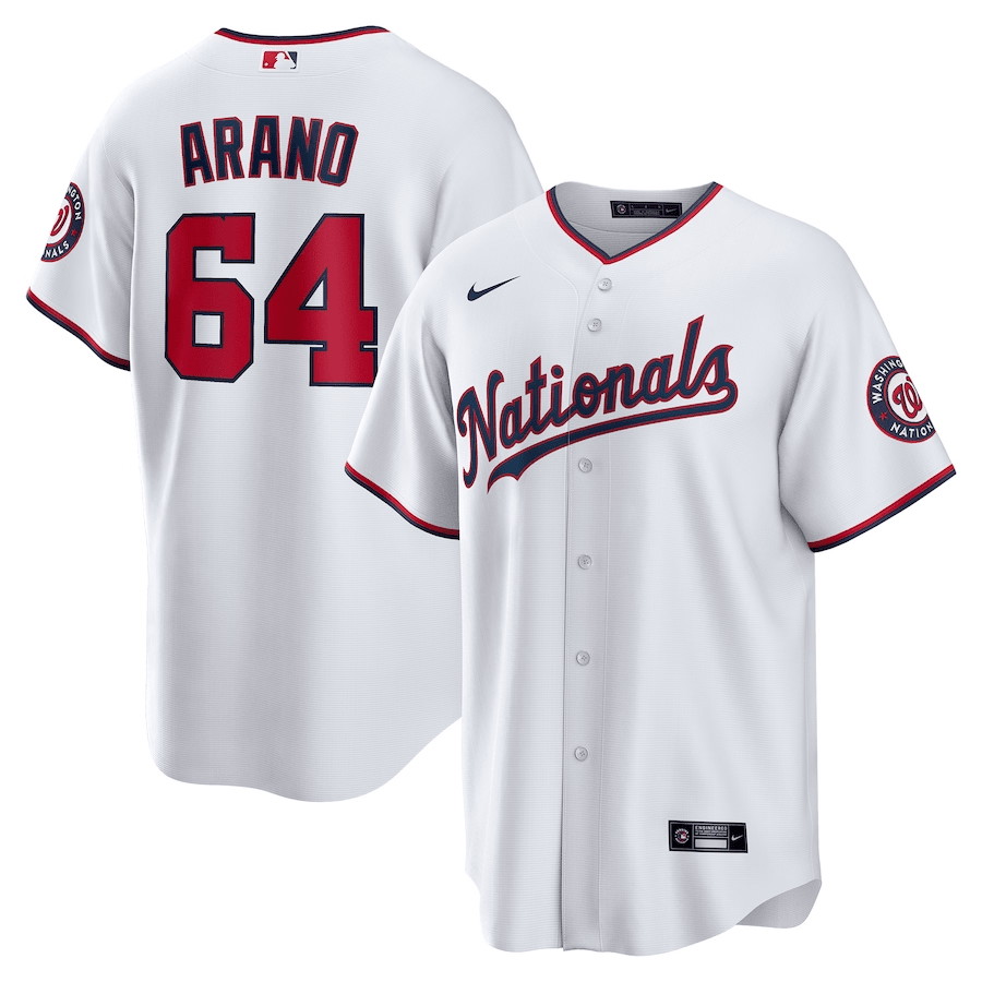 V?ctor Arano 64 Washington Nationals Home White MLB Jersey Men's