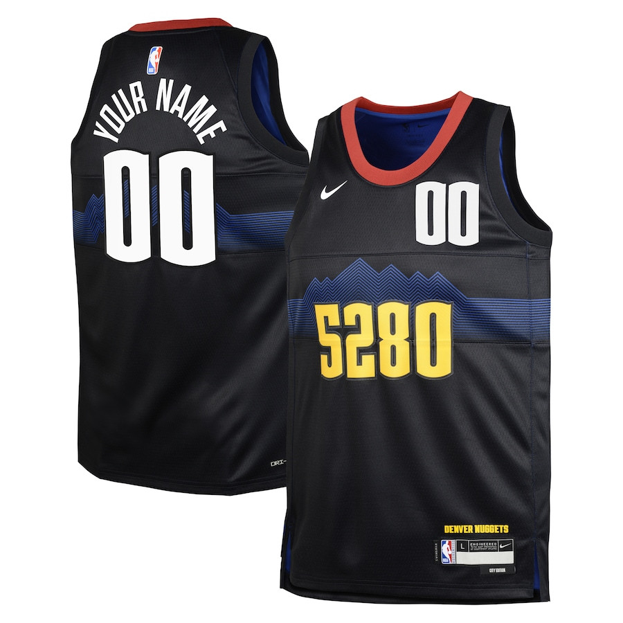 Denver Nuggets 2023/24 City Edition Swingman Custom Black NBA Jersey Youth