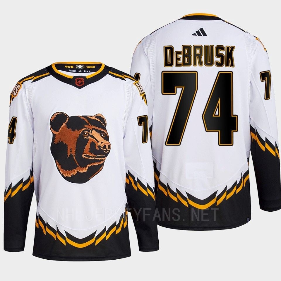 Boston Bruins 2022 Reverse Retro 2.0 Jake DeBrusk 74 White Primegreen NHL Jersey Men's