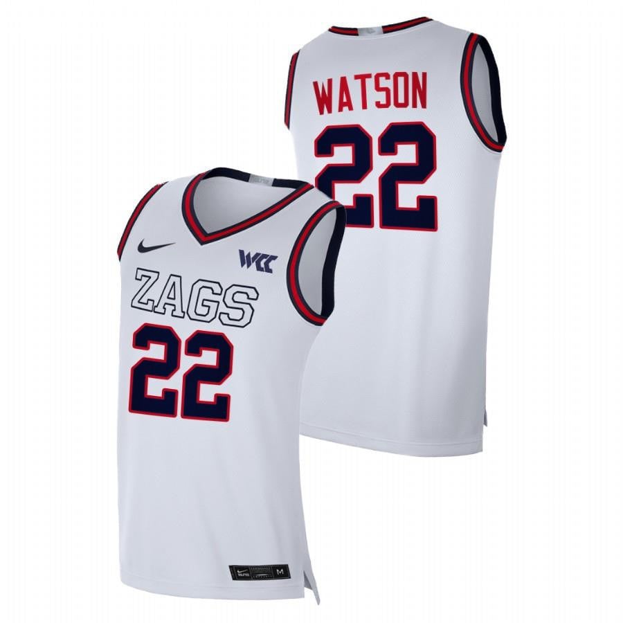 Gonzaga Bulldogs Anton Watson 22 202 White College NCAA Jersey Men's