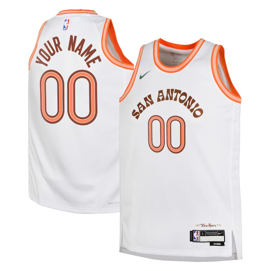 San Antonio Spurs 2023/24 City Edition Swingman Custom White NBA Jersey Youth