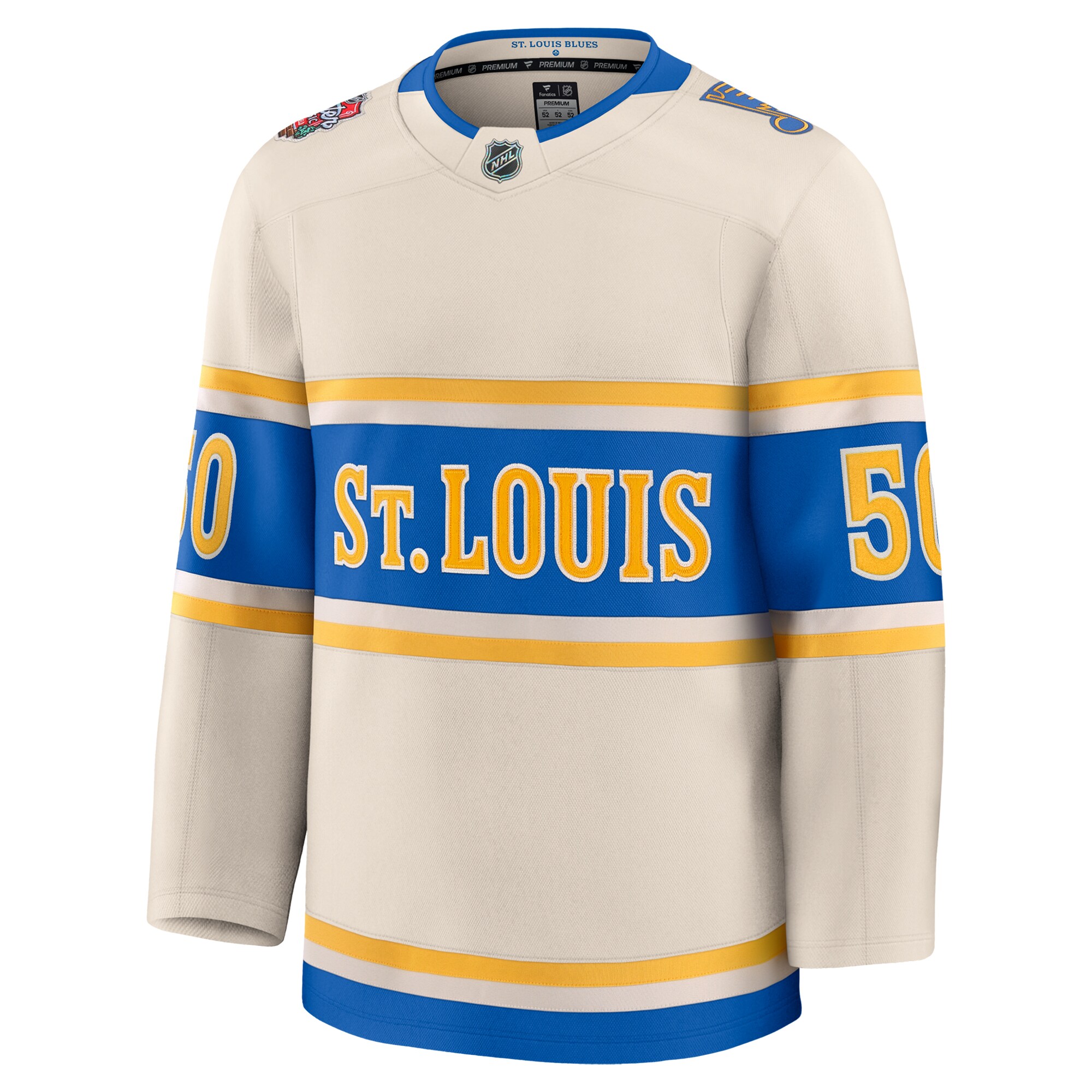St. Louis Blues Jordan Binnington Cream 2025 Winter Classic Premium Player NHL Jersey Men's