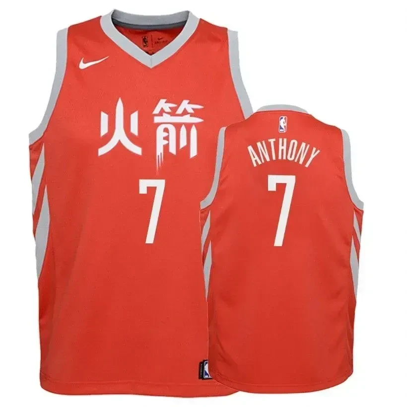 Houston Rockets Carmelo Anthony 7 City Edition Red NBA Jersey Youth