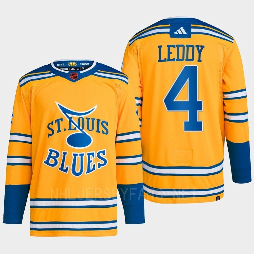 Nick Leddy 4 Reverse Retro 2.0 2022 St. Louis Blues Yellow Primegreen NHL Jersey Men's