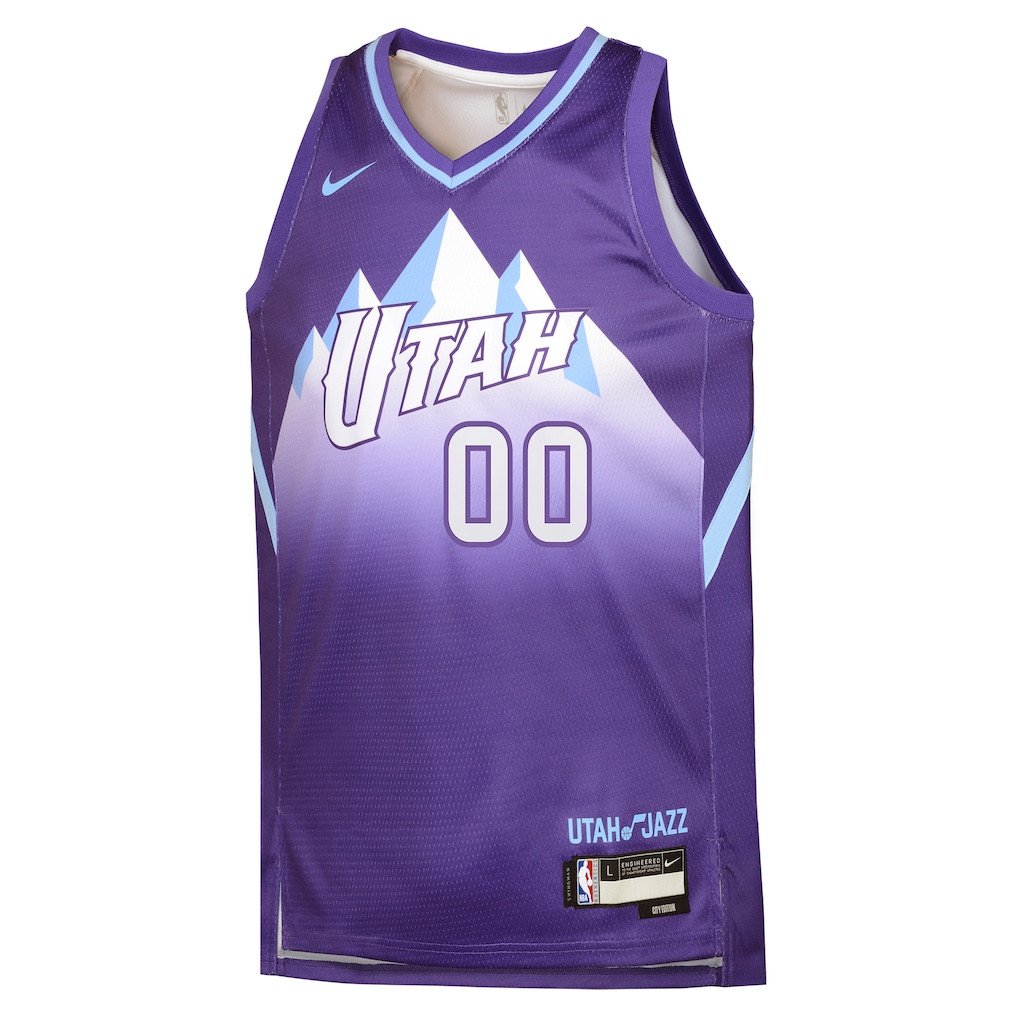Jordan Clarkson 00 Utah Jazz 2024/25 Swingman Playe City Edition Purple NBA Jersey Youth