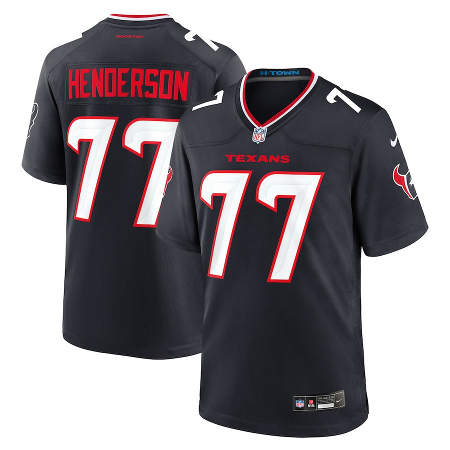 LaDarius Henderson 77 Houston Texans Game Navy NFL Jersey Men's