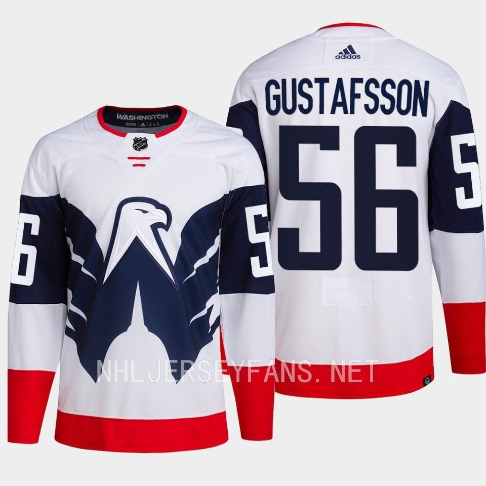 Erik Gustafsson 56 Washington Capitals 2023 Stadium White Primegreen NHL Jersey Men's