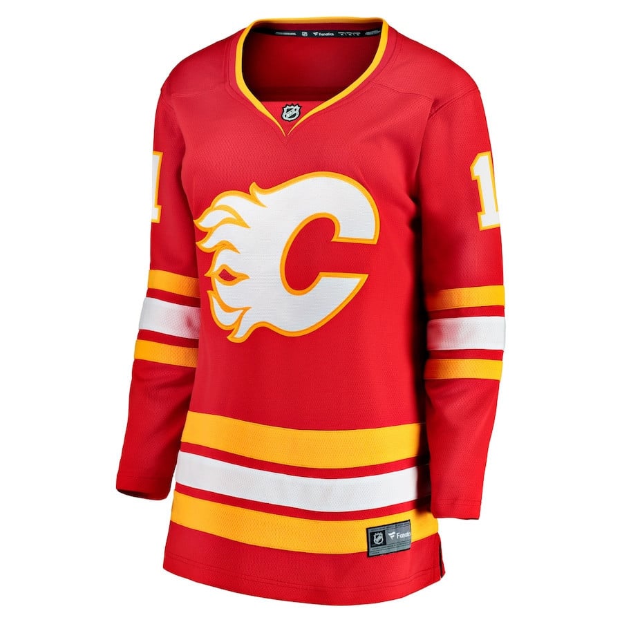 Johnny Gaudreau 13 Calgary Flames Women?? Home Premier Breakaway ??Red NHL Jersey Women's
