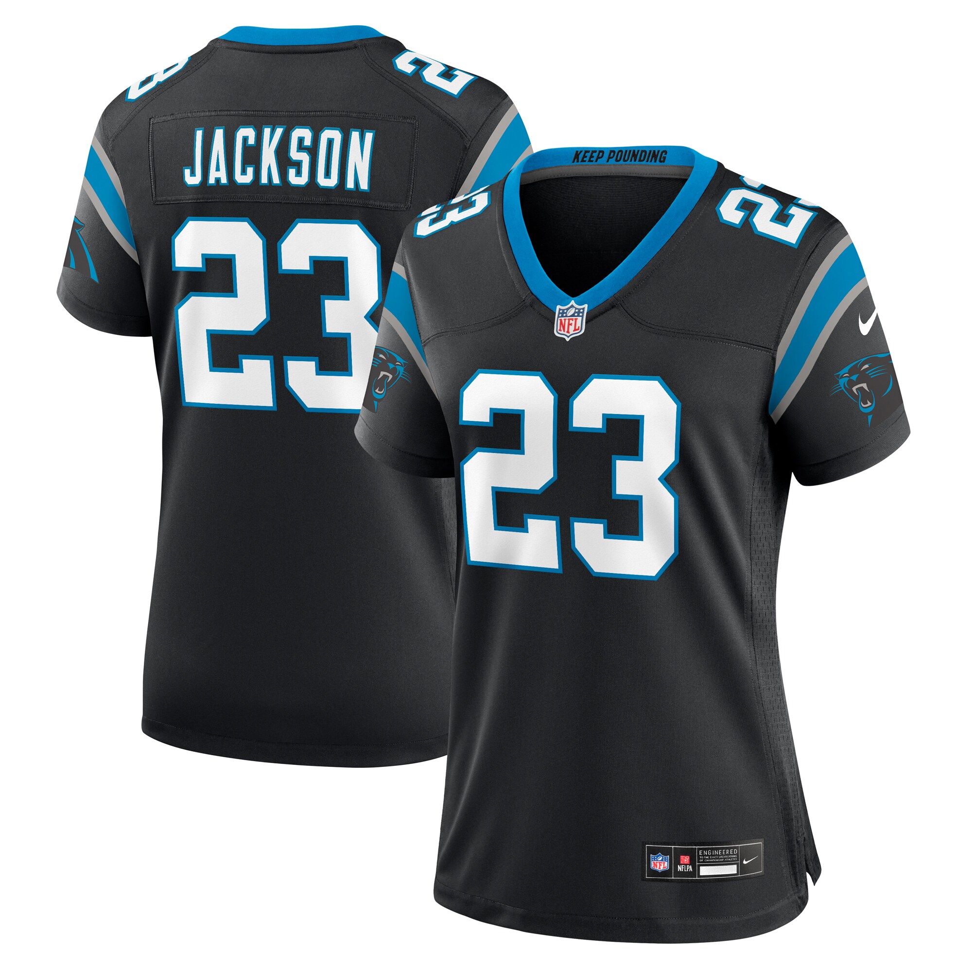 Carolina Panthers Dane Jackson Black Game NFL Jersey Women's