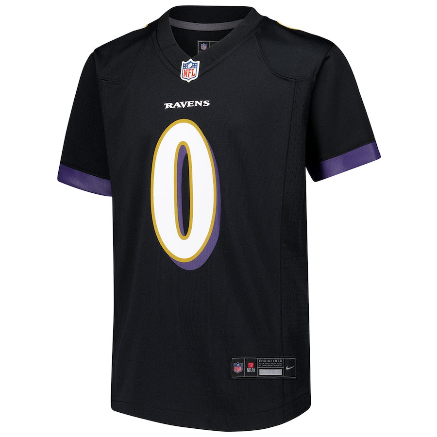Roquan Smith 0 Baltimore Ravens Alternate Player Game Black NFL Jersey Youth
