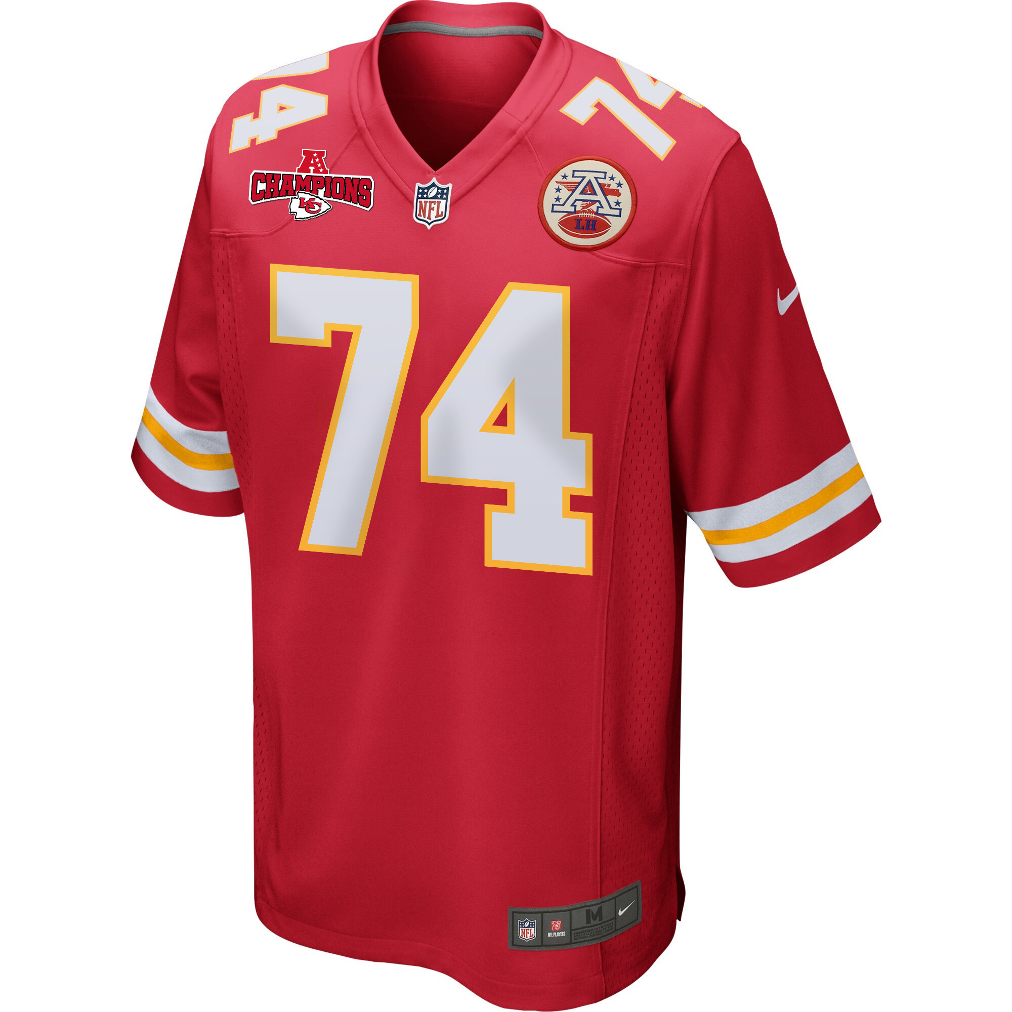 Jawaan Taylor 74 Kansas City Chiefs AFC Champions Patch Game Red NFL Jersey Men's