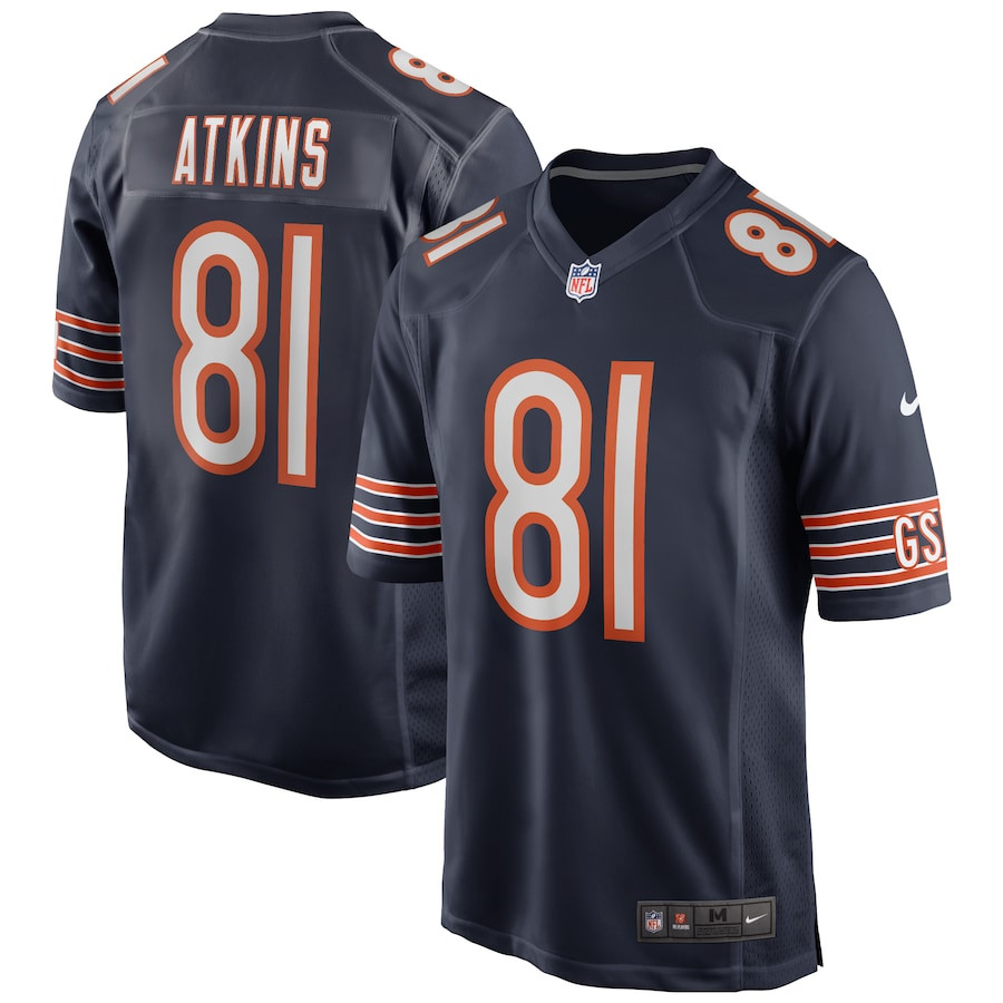 Doug Atkins 81 Chicago Bears Game Retired Navy NFL Jersey Men's