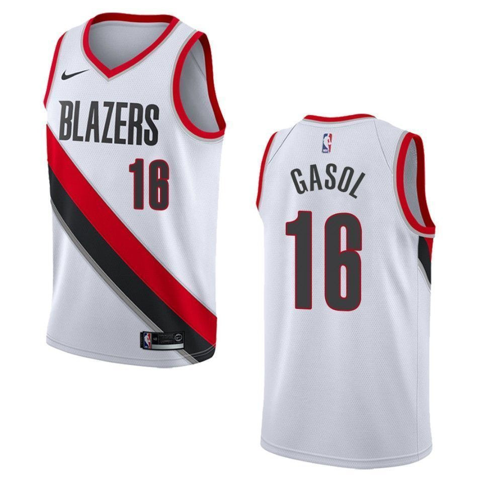 Portland Trail Blazers 16 Pau Gasol Association Swingman White NBA Jersey Men's