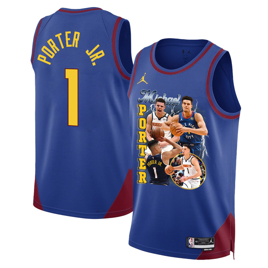 Michael Porter Jr. 1 Denver Nuggets Soaring Forward 2023 Champions Swingman Blue NBA Jersey Men's
