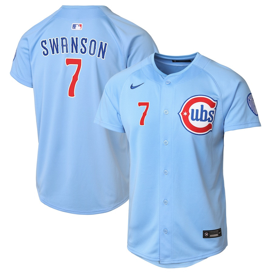 Dansby Swanson 7 Chicago Cubs Limited Alternate 2 Baby Blue MLB Jersey Youth
