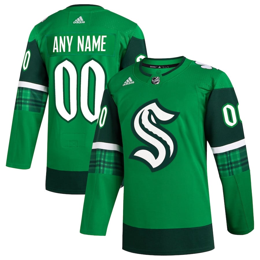 Seattle Kraken St. Patrick's Day Custom Kelly Green NHL Jersey Men's