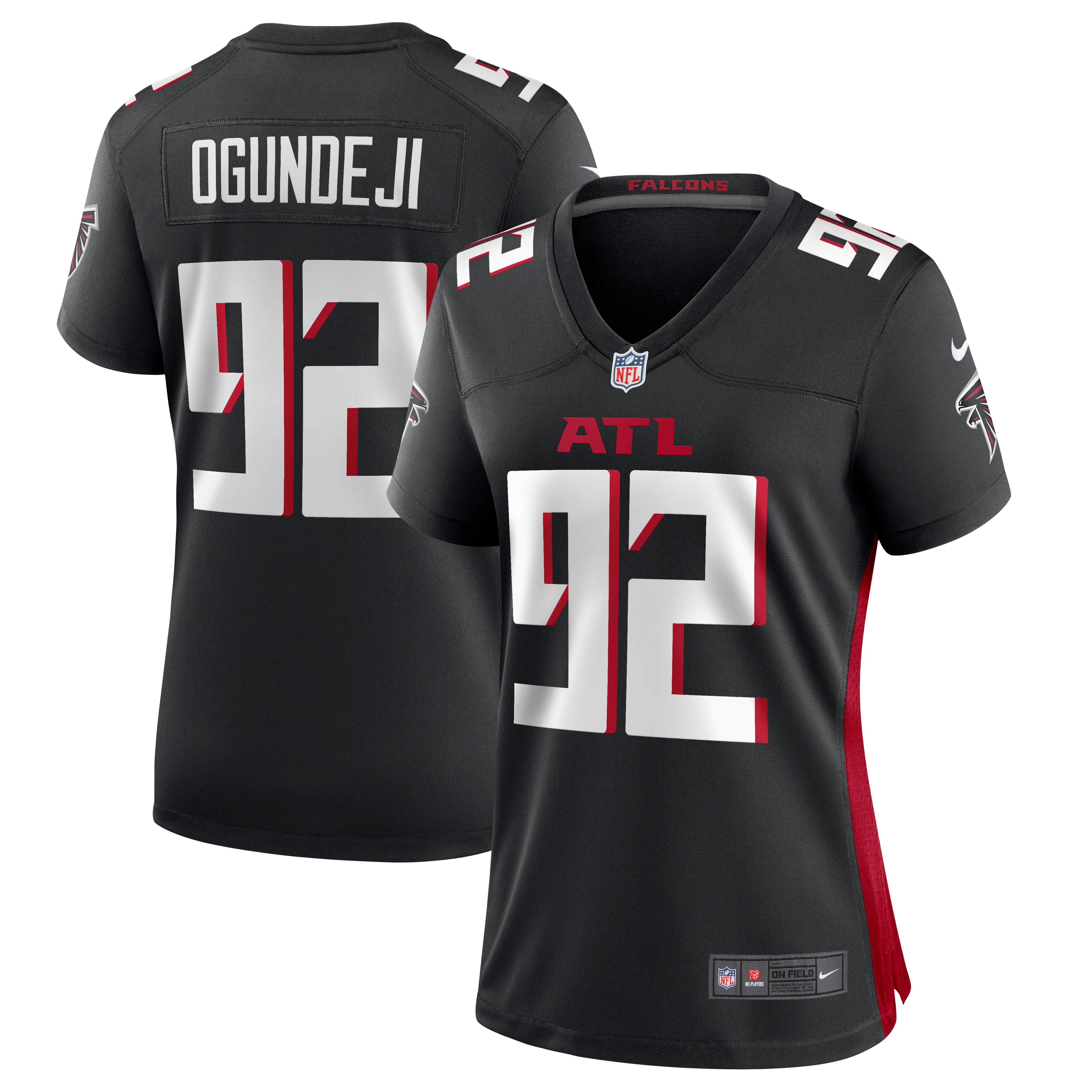 Atlanta Falcons Adetokunbo Ogundeji Black Game NFL Jersey Women's