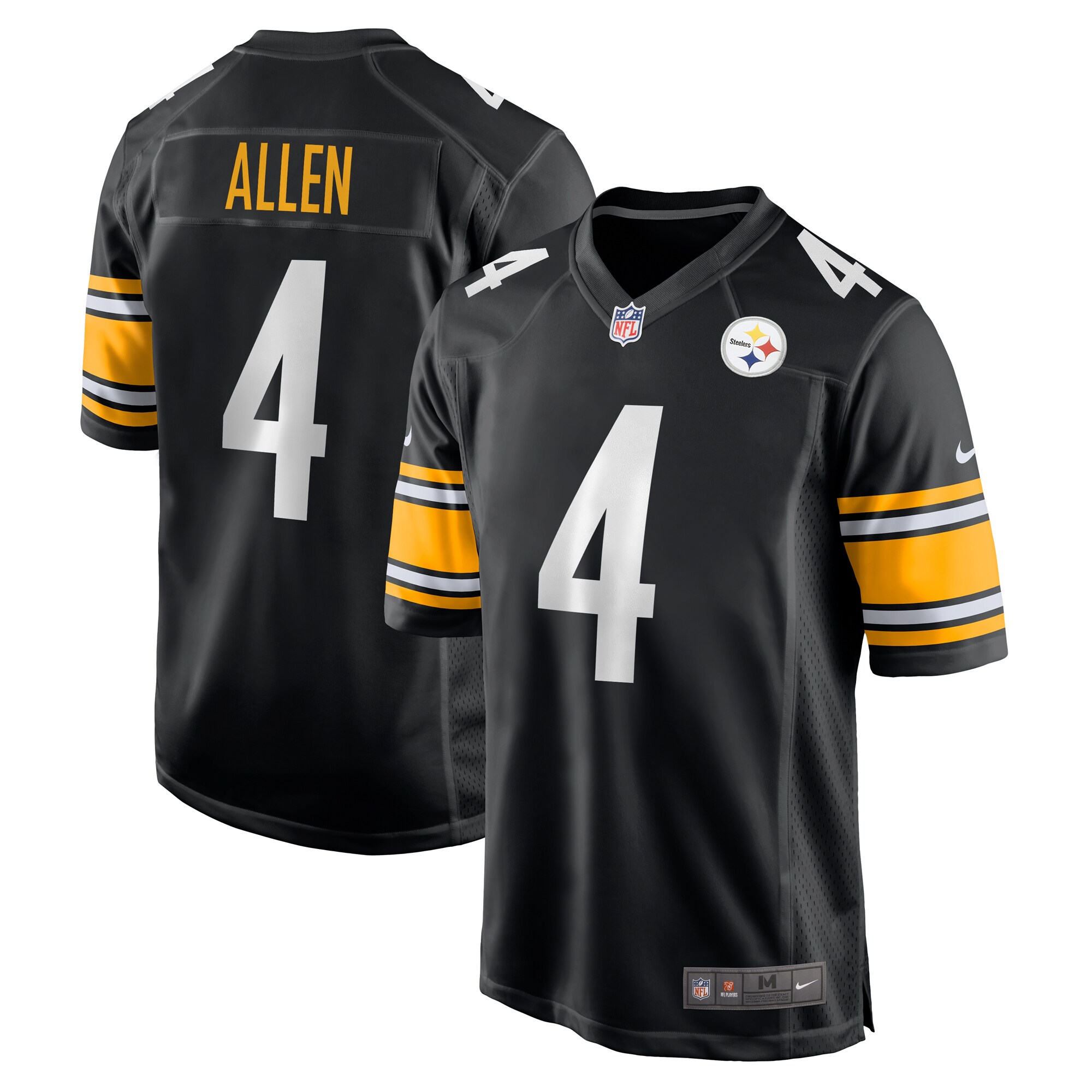 Pittsburgh Steelers Kyle Allen Black Game NFL Jersey Men's