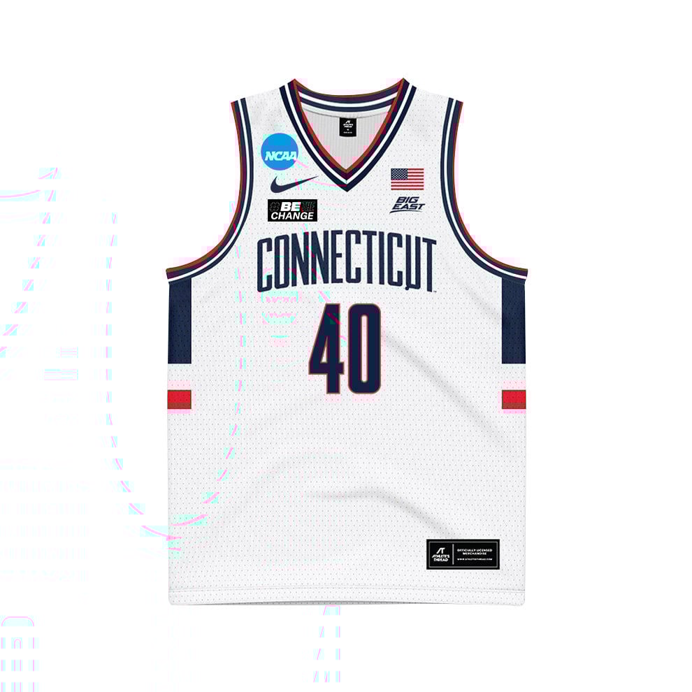 Andre Johnson Jr. 40 UConn Huskies 2024 White Unisex NCAA Jersey Unisex
