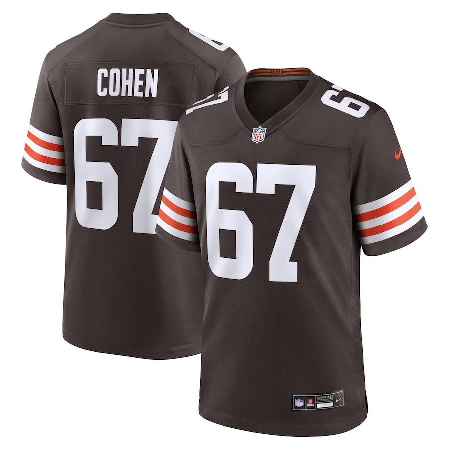 Javion Cohen 67 Cleveland Browns Team Game Brown NFL Jersey Men's