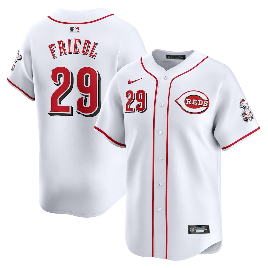 TJ Friedl 29 Cincinnati Reds Home Limited Player White MLB Jersey Men's