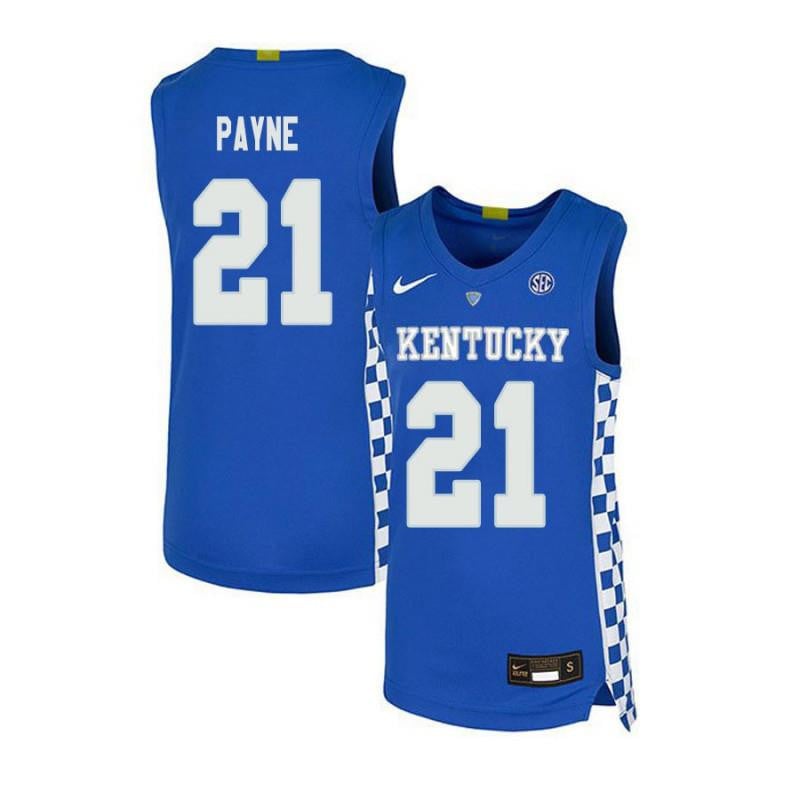 21 Zan Payne Royal Blue Elite Kentucky Wildcats NCAA Jersey Men's