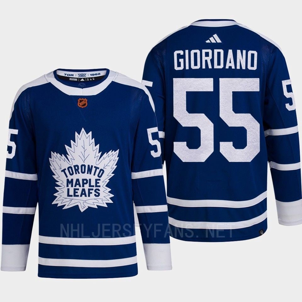 Toronto Maple Leafs 2022 Reverse Retro 2.0 Mark Giordano 55 Blue Primegreen NHL Jersey Men's
