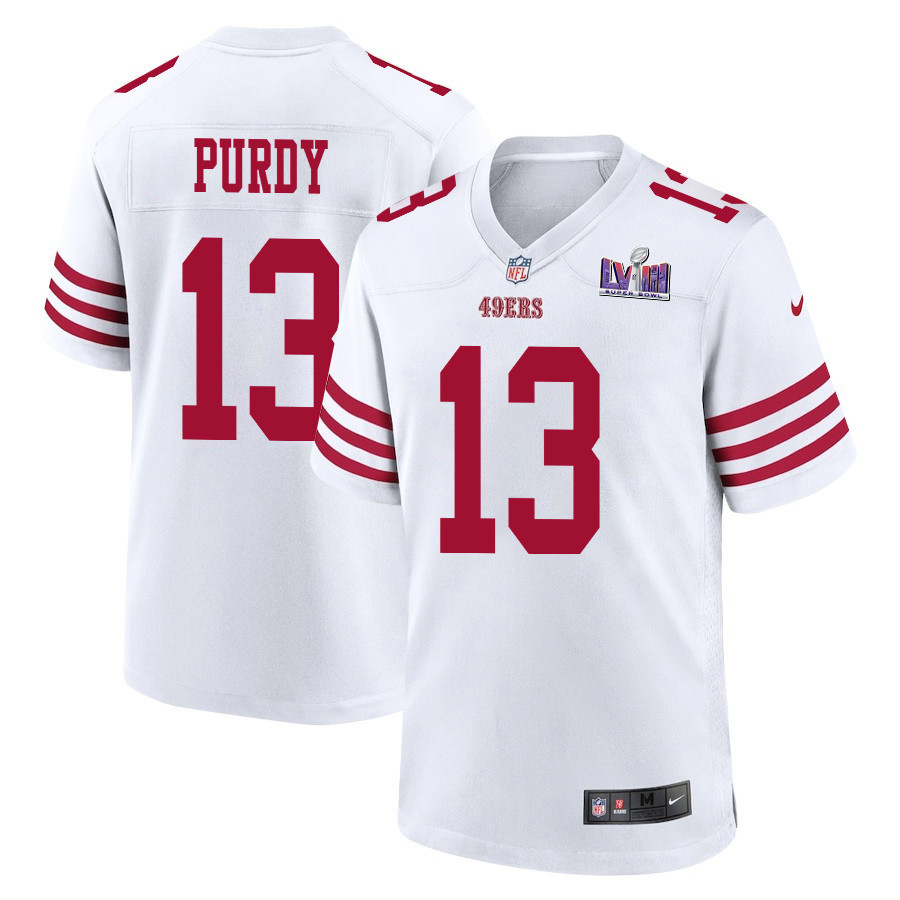 Brock Purdy 13 San Francisco 49ers Super Bowl LVIII Patch Game White NFL Jersey Men's