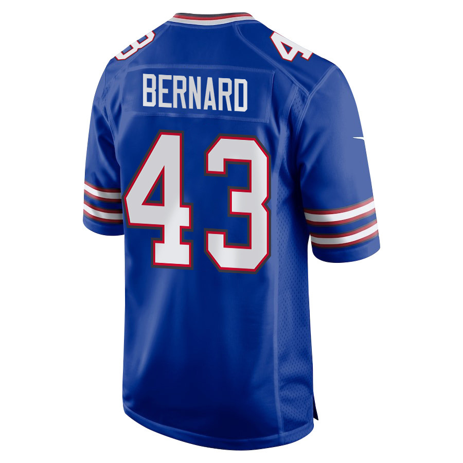 Terrel Bernard 43 Buffalo Bills Super Bowl LIX New Orleans Patch Game Royal NFL Jersey Men's