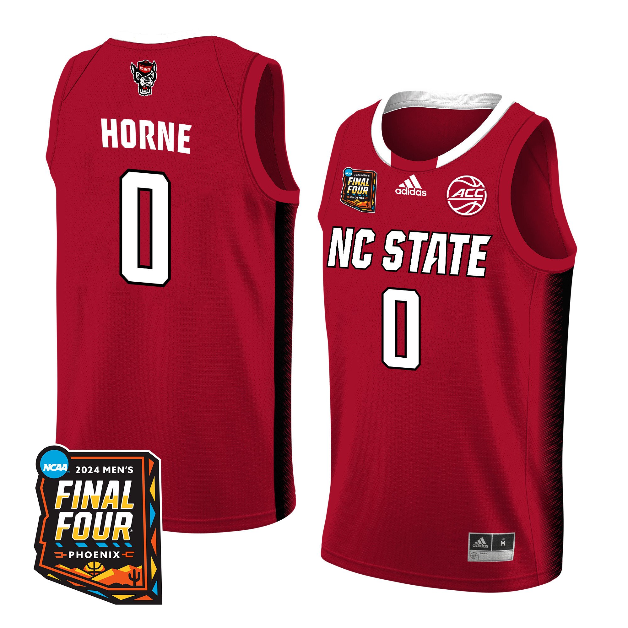 DJ Horne NC State 2024 Final Four Patch Re White NCAA Jersey Men's