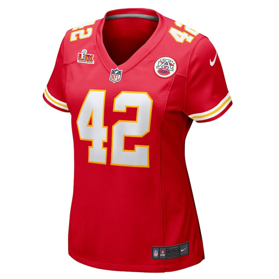 Carson Steele #42 Kansas City Chiefs Super Bowl LIX Red NFL Jersey Women's