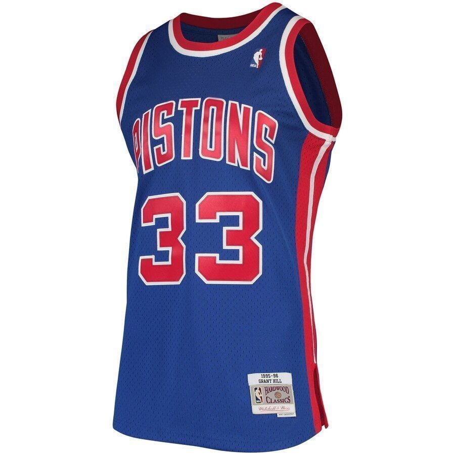 Grant Hill Detroit Pistons Mitchell Ness 1995-96 Hardwood Classics Swingman Blue NBA Jersey Men's