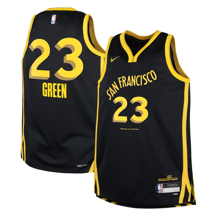 Draymond Green 23 Golden State Warriors 2023/24 City Edition Swingma Black NBA Jersey Youth