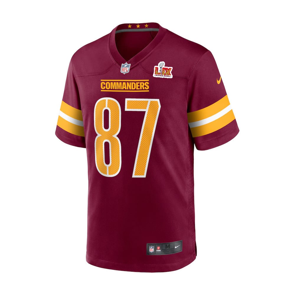 John Bates #87 Washington Commanders Super Bowl LIX Burgundy NFL Jersey Youth