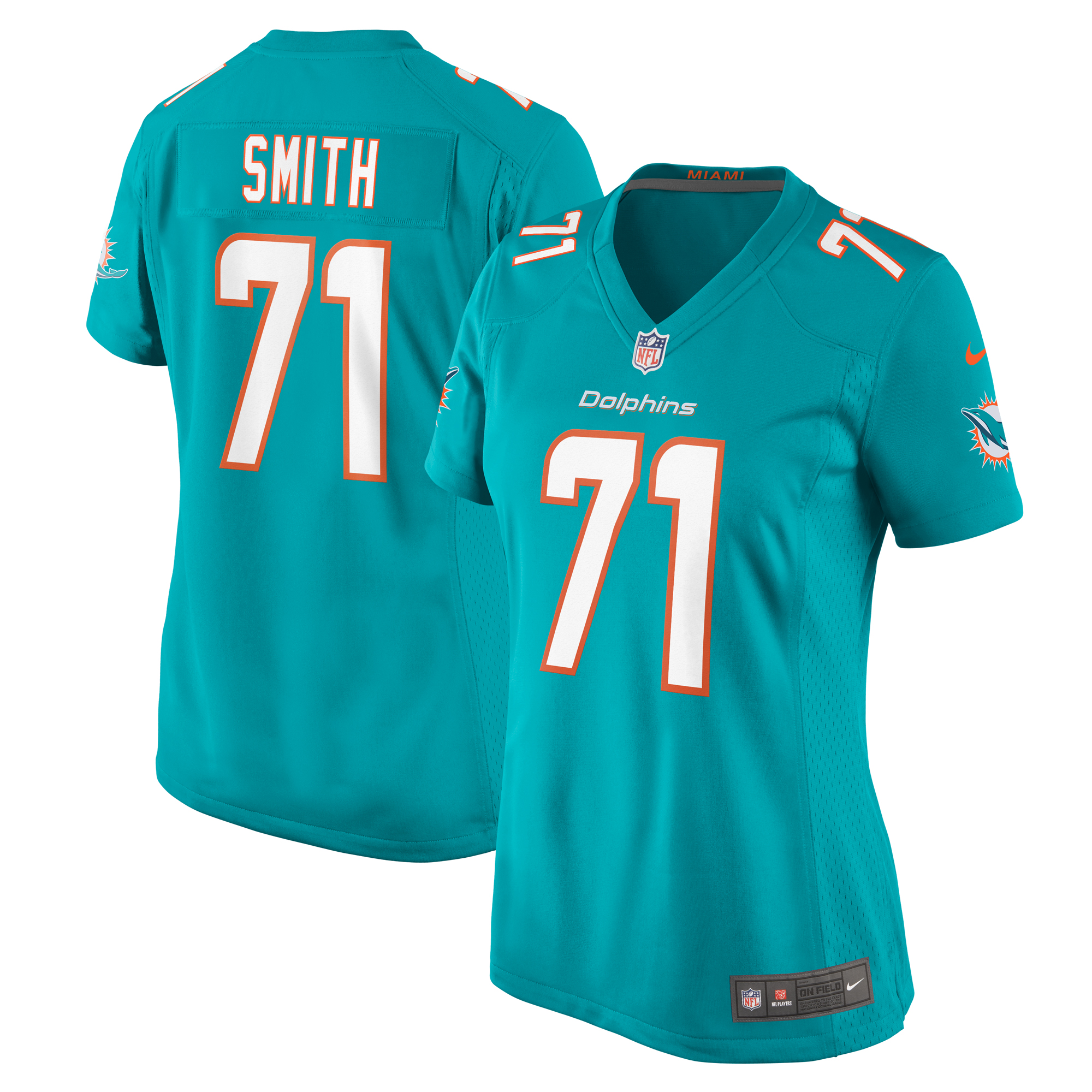Miami Dolphins Kion Smith Aqua Game NFL Jersey Women's