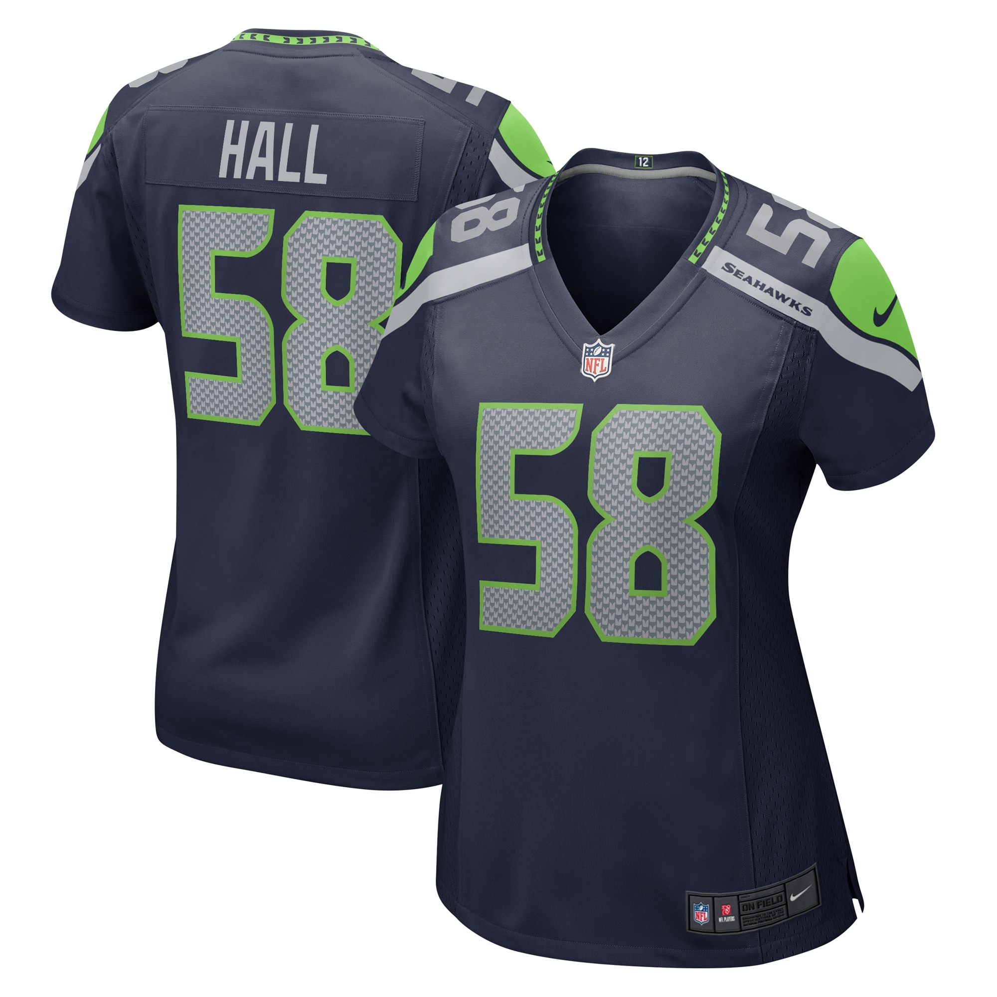 Seattle Seahawks Derick Hall College Navy Game NFL Jersey Women's