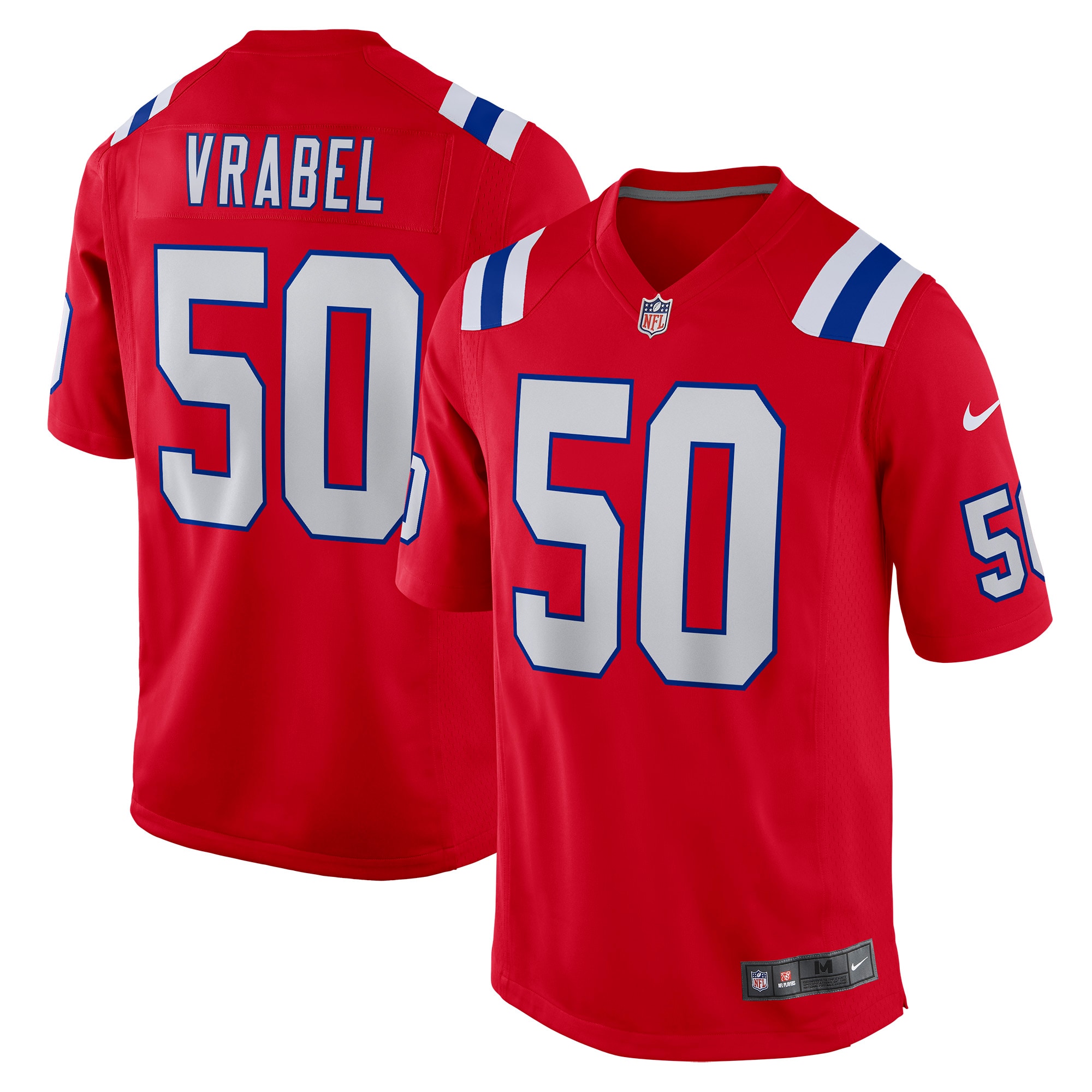 New England Patriots Mike Vrabel Red Retired Player Alternate Game NFL Jersey Men's