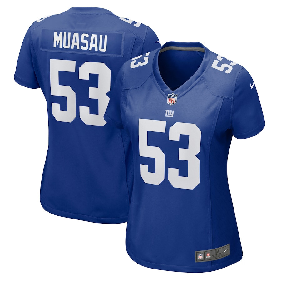 Darius Muasau 53 New York Giants Game Royal NFL Jersey Women's