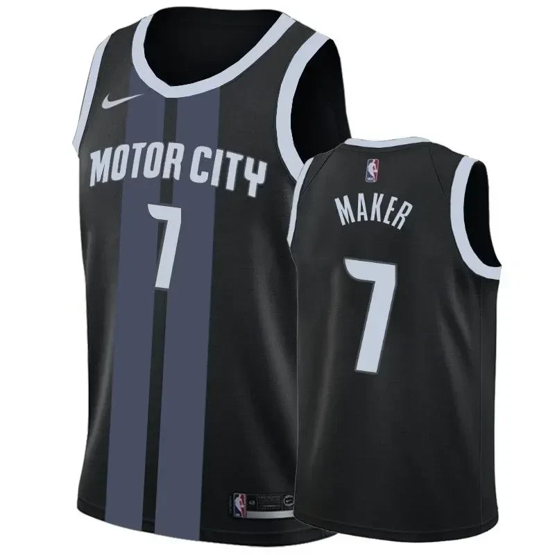 Detroit Pistons Thon Maker 7 City Black Swingman NBA Jersey Men's