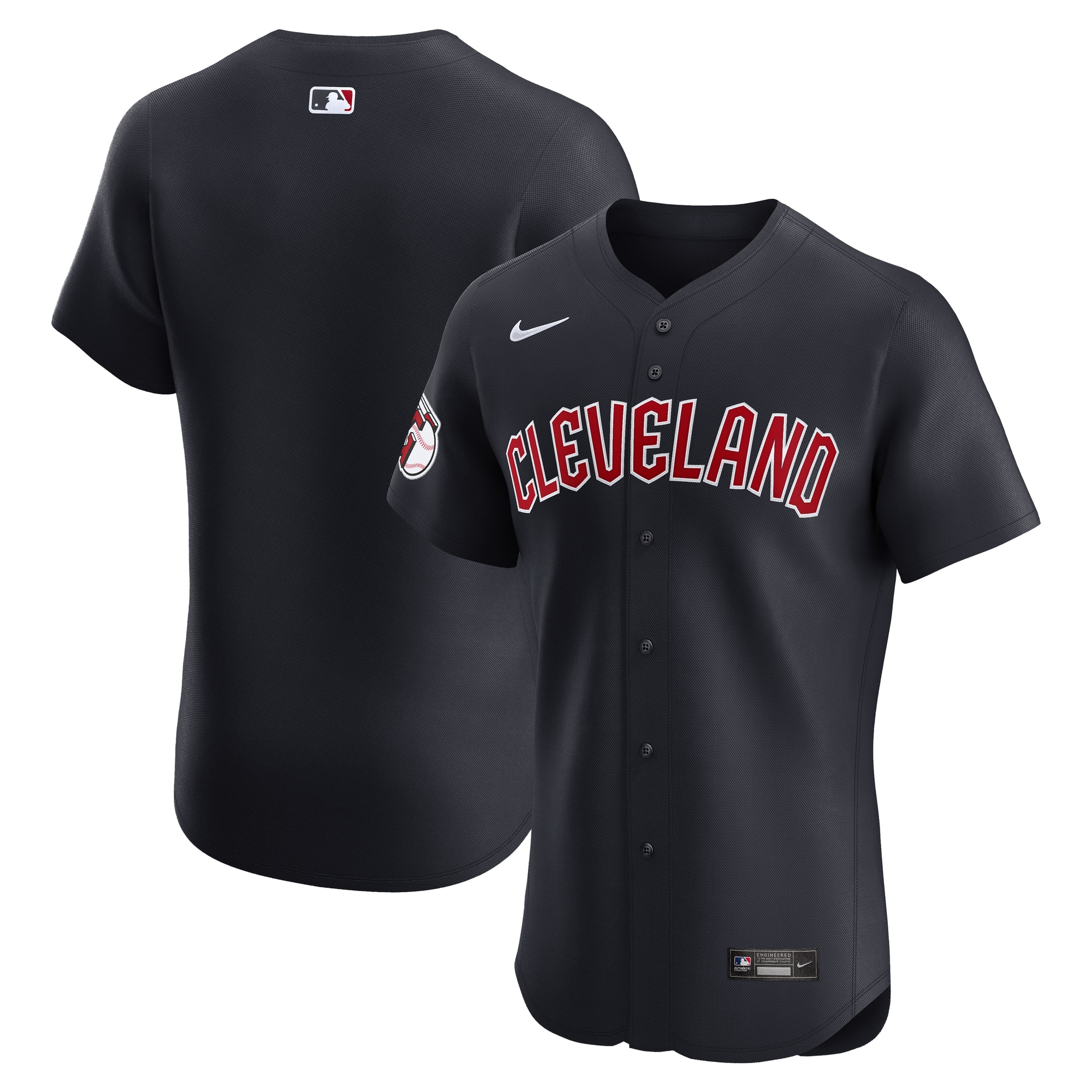 Cleveland Guardians Navy Alternate Vapor Premier Elite Patch MLB Jersey Men's