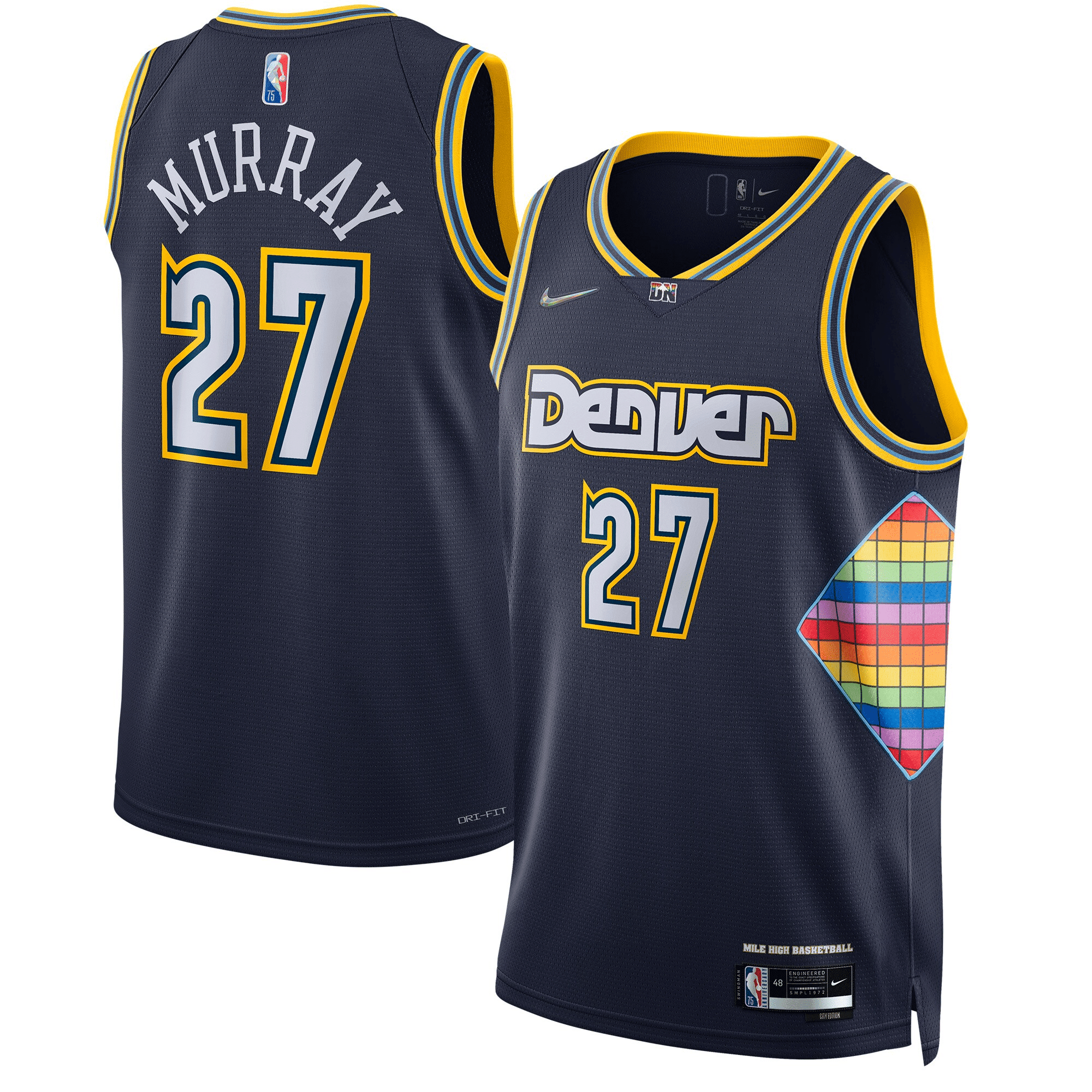 Jamal Murray Denver Nuggets Swingman City Edition Navy NBA Jersey Men's