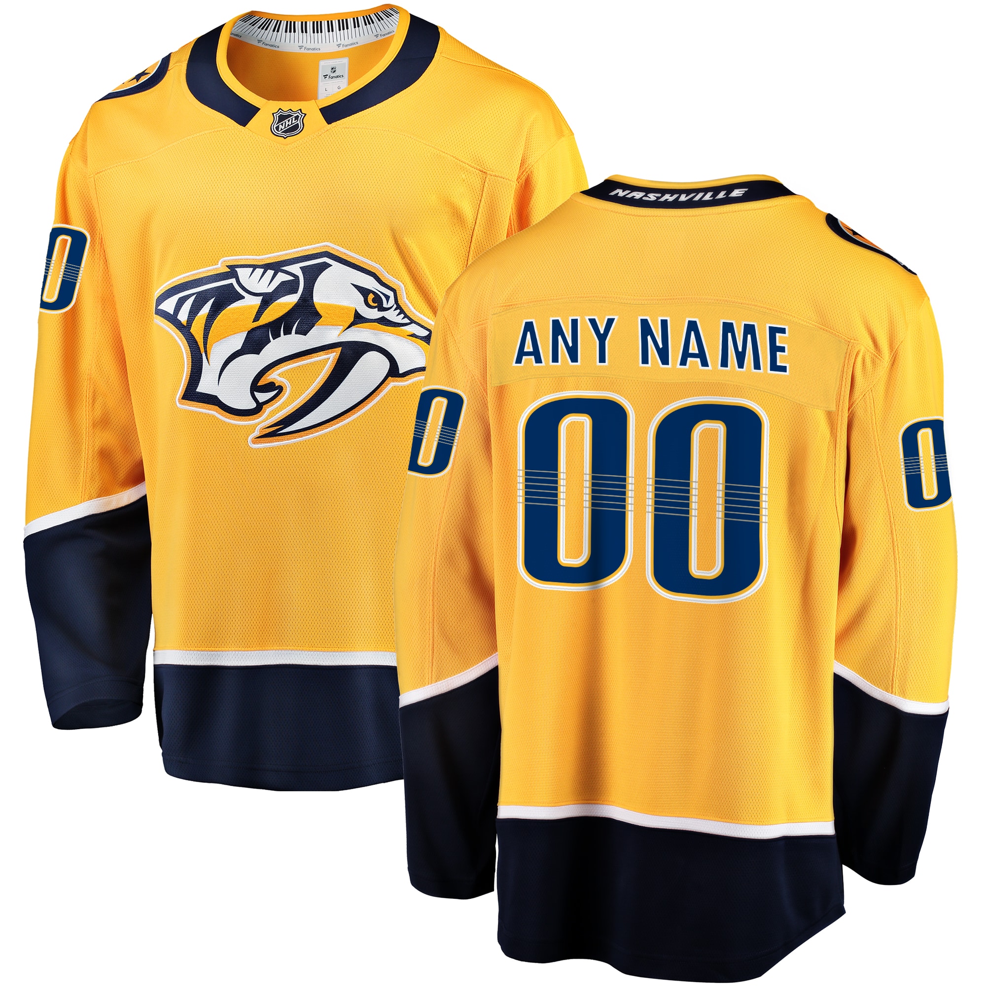 Nashville Predators Gold Home Breakaway Custom NHL Jersey Men's