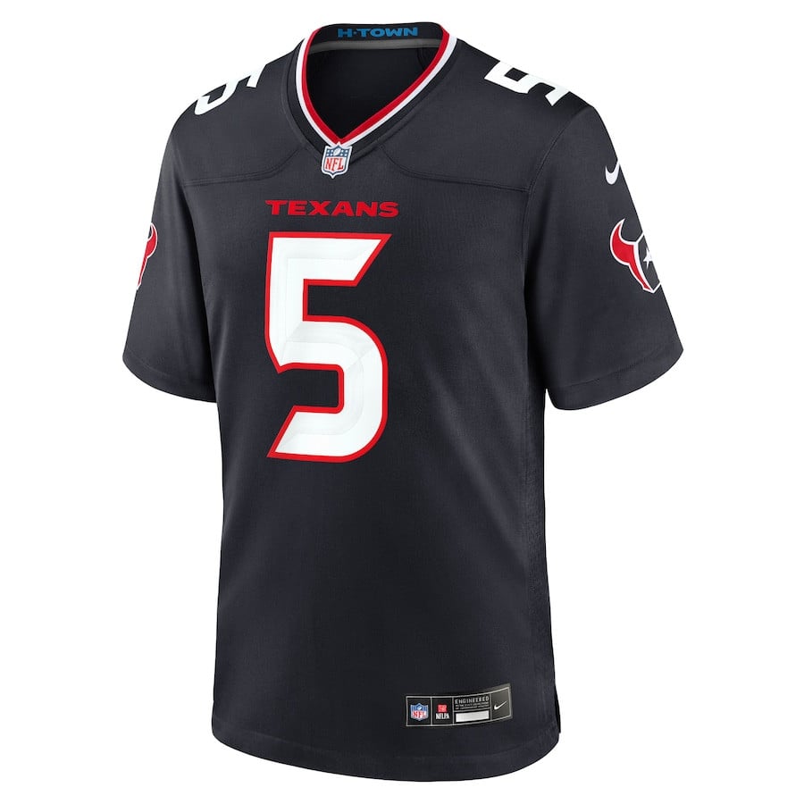Jalen Pitre 5 Houston Texans Game Navy NFL Jersey Men's