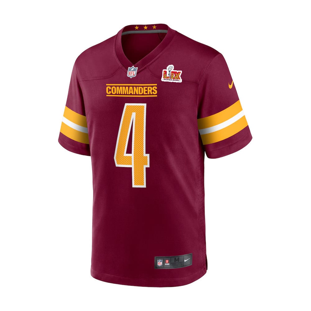 Frankie Luvu #4 Washington Commanders Super Bowl LIX Burgundy NFL Jersey Youth