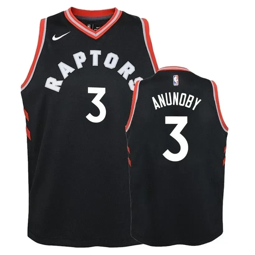 Raptors Og Anunoby 3 Statet Black NBA Jersey Youth